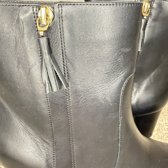 Johnston & Murphy Women's Black Ankle Block Heel Boots Leather Size 9.5 2.25" - Picture 10 of 13